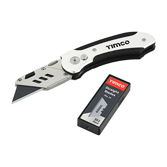 TIMCO Folding Utility Knife & Blades 60 x 19 x 0.6mm 