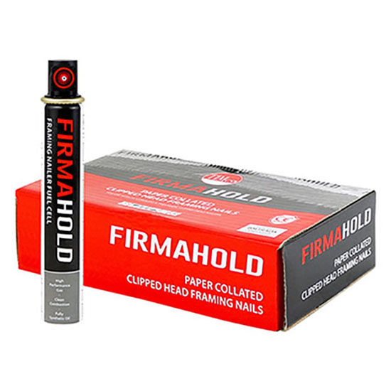 TIMCO Firmahold Clipped Head Collated Nails & Fuel Cells Retail Pack Ring Shank A2 Stainless Steel 2.8 x 50/1CFC 1100 Pieces