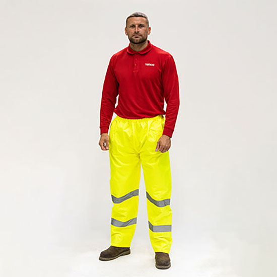 Hi-Visibility Elasticated Waist Trousers Yellow