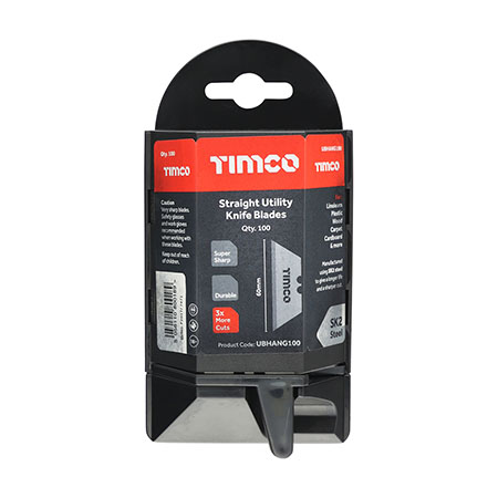 TIMCO Utility Knife Blades 60 x 19 x 0.6mm Dispenser Pack